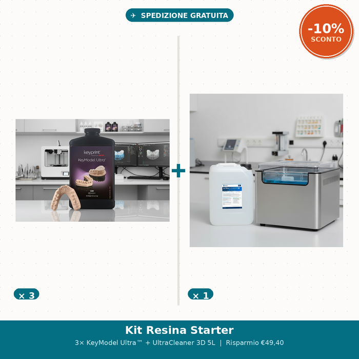 Kit Resina Starter — 3× KeyModel Ultra™ + UltraCleaner 3D 5L | -10% + Spedizione Gratuita