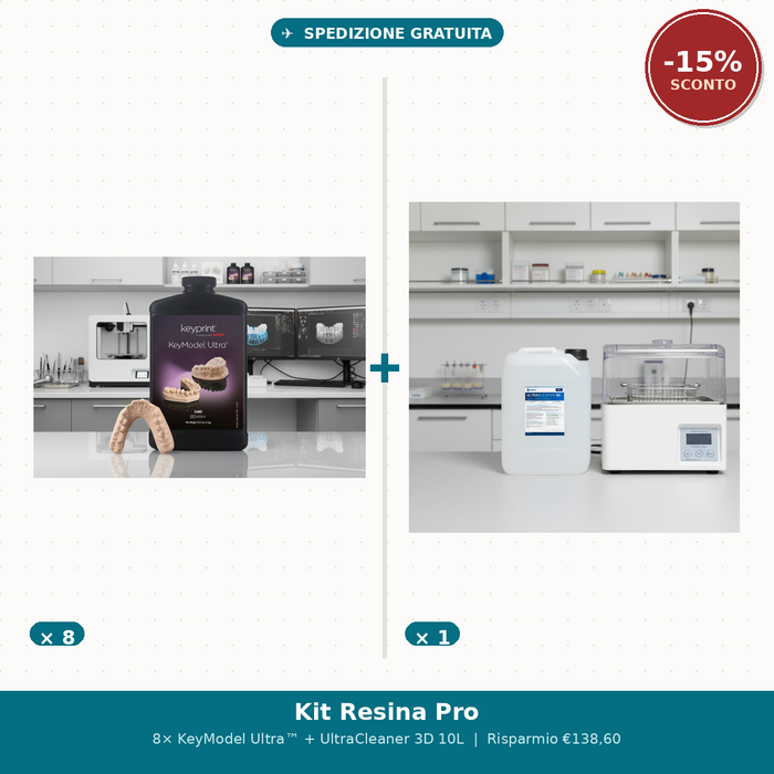 Kit Resina Pro — 8× KeyModel Ultra™ + UltraCleaner 3D 10L | -15% + Spedizione Gratuita